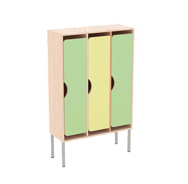 Шкаф детский 3-х секционный для одежды на металлических ножках ШМД-009 - Вид 1