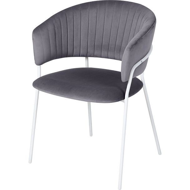 Комплект кухонных стульев Даксон серый велюр/белый, 4 шт. - Вид 1