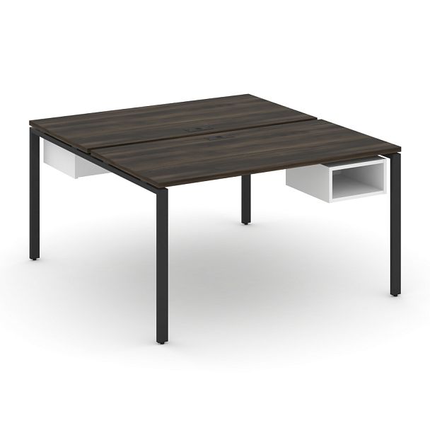 Concept Рабочая станция 2 сторонняя с подвесными тумбами на 2 места CN.DRS-103 Дуб Мали/Белый Бриллиант/Металл Черный 1380*1480*750 - Вид 1