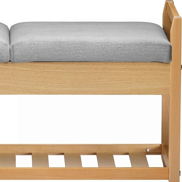 Обувница деревянная Вудсен Натуральный/Светло-серый велюр - Вид 6