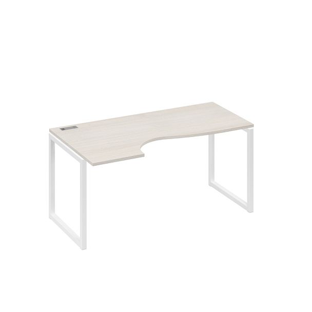 Стол эргономичный левый "Классика" на металлокаркасе QUATTRO A4 А4 Б4 045 БП дуб / металлокаркас белый - Вид 1