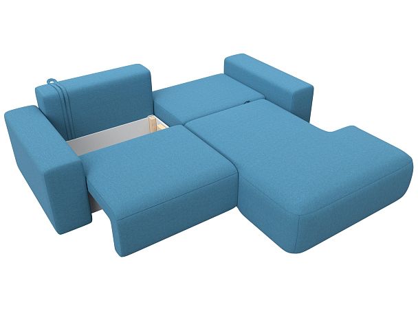 Диван угловой Лига-036 НПБ Классик правый угол Рогожка голубой - Вид 8