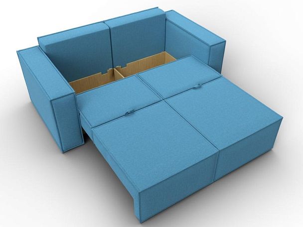 Диван прямой Куба мини Рогожка голубой - Вид 8