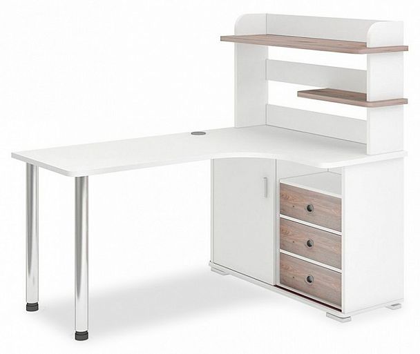 Стол компьютерный Домино СР-165М Белый/Нельсон правый - Вид 1