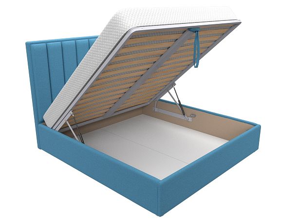 Кровать интерьерная Афродита 180 Рогожка голубой - Вид 6