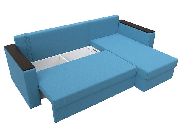 Диван угловой Атланта Лайт Б/С правый угол Рогожка голубой - Вид 8