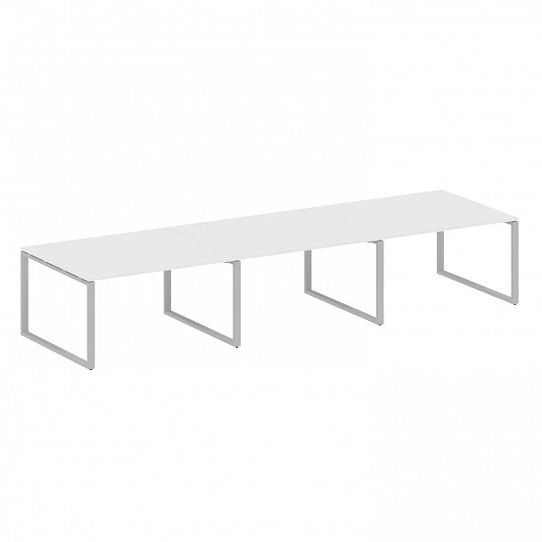 Стол для переговоров "Metal System" БО.ПРГ-3.3 белый/серый - Вид 1