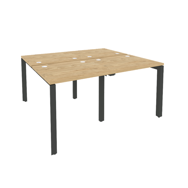 Onix Рабочая станция на П-образном м/к O.MP-D.RS-4.0.7 Тиквуд светлый/Антрацит металл 1560*1475*750 - Вид 1