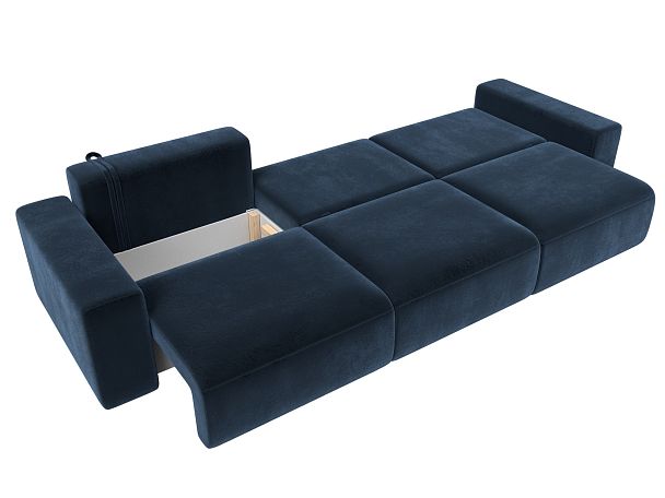 Диван прямой Лига-036 НПБ Классик Лонг Велюр синий - Вид 9