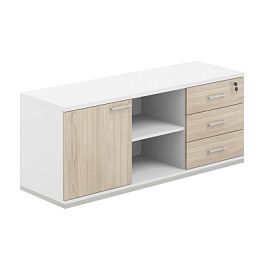 Тумба сервисная 1438х462х584 с замком / корпус: белый, топ/дно: белый, фасады: ак.равелло / Аллегро / Allegro - Фото предпросмотра