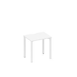 Стол письменный на металлокаркасе, столешница с вырезом Space+ А1 БГ 001.2 БП белый премиум / белый гладкий - Фото предпросмотра