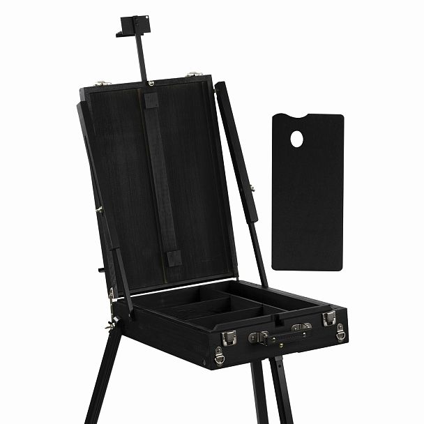 Этюдник-мольберт BRAUBERG ART PREMIERE, алюминиевые ножки, холст до 82 см, черный, 191755 - Вид 6