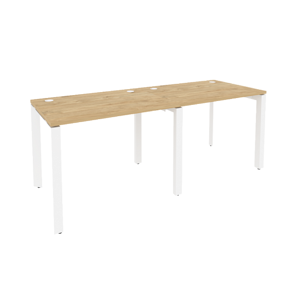 Onix Рабочая станция на П-образном м/к O.MP-RS-2.1.7 Тиквуд светлый/Белый металл 1960*720*750 - Вид 1