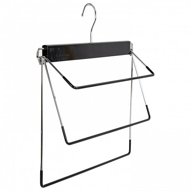 Вешалка-плечики качели 3 секции, металлическая, для юбок и брюк, ПВХ-покрытие, BRABIX, 607473 - Вид 4