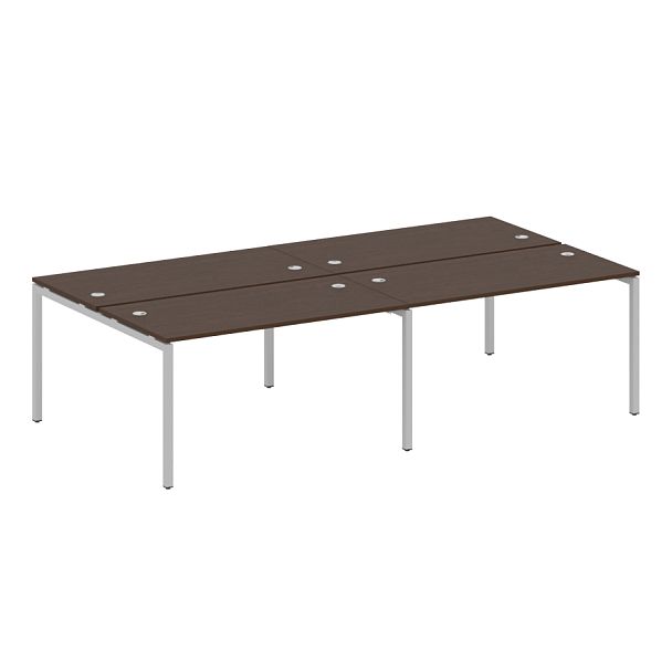 Metal System Quattro Р. ст. на 4 раб. места на П-образном м/к 40БП.СМ-4.3 Венге/Серый металл 2800*1475*750 - Вид 1