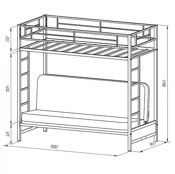 Двухъярусная кровать "Мадлен" слоновая кость - Вид 3