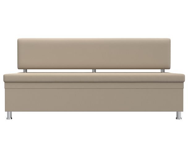 Кухонный прямой диван Стайл (полностью экокожа бежевая) - Вид 2