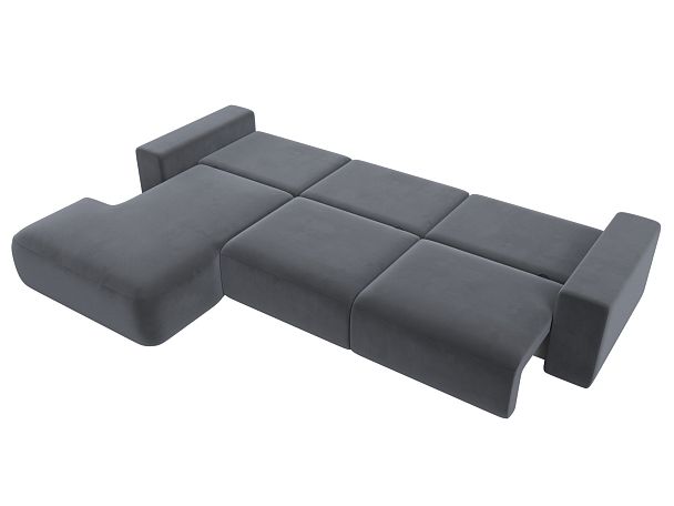 Диван угловой Лига-036 Классик Лонг левый угол Велюр серый - Вид 10