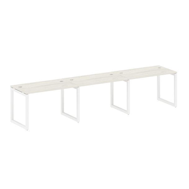 Metal System Quattro Р. ст. на 3 раб. места на О-образном м/к 50БО.СМ-3.2 Дуб наварра/Белый металл 3600*720*750 - Вид 1