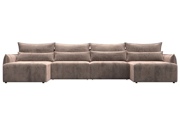 Диван П-образный Лига-051 НПБ Лонг Велюр бежевый - Вид 2