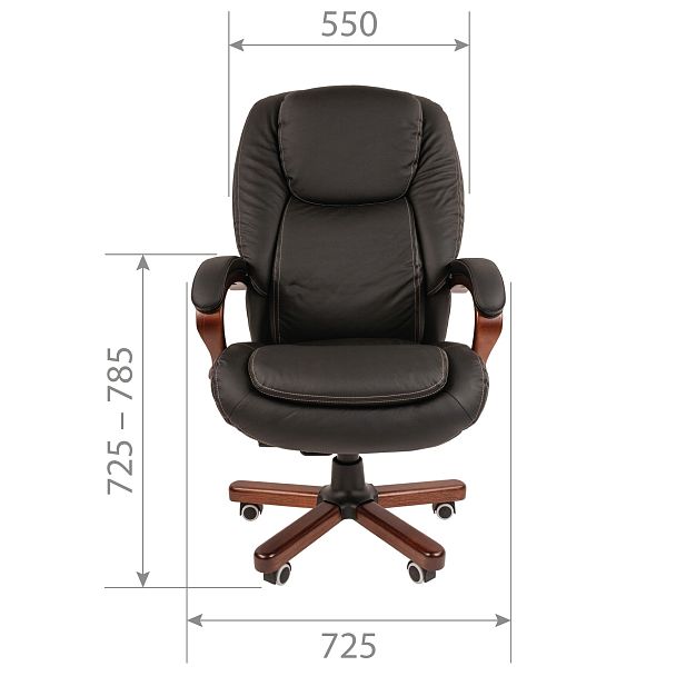 Кресло CHAIRMAN 408, натуральная кожа/экокожа, черный - Вид 4