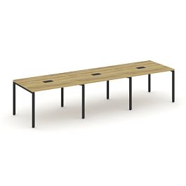 Concept Стол переговорный (3 столешницы) CN.PRG-032 Дуб Винченцо/Металл Черный 3540*980*750 - Фото предпросмотра