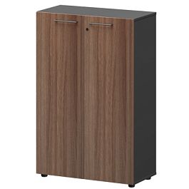 Шкаф средний закрытый СМШ38F Темный шимо/Графит 792x380x1190 Кортез - Фото предпросмотра