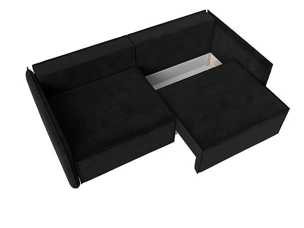 Диван прямой Либерти (полностью велюр черный) - Вид 7