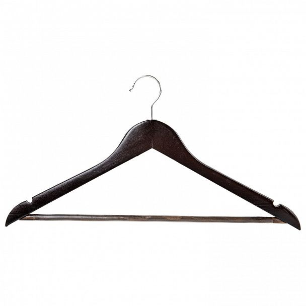 Вешалки-плечики с антикользящими накладками, КОМПЛЕКТ 3 штуки, размер 48-50, дерево, BRABIX, 607476 - Вид 6