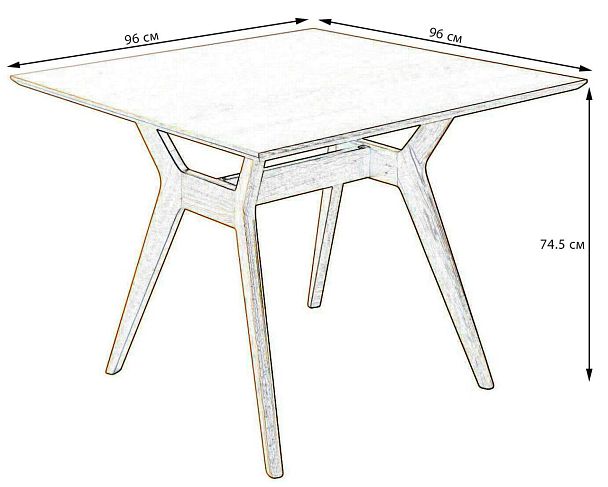 Стол Нарвик 960*960 Белый Темный орех - Вид 2