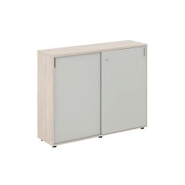 Шкаф купе 1438х400х1125 средний, с замком / корпус: дуб светлый, фасады: серый бархат Сигма / Sigma - Фото предпросмотра