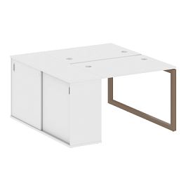 Metal System Quattro Р. ст. с шкафом-купе на О-образном м/к 50БО.РС-СШК-1.1 Т Белый/Мокко металл 1410*1475*750 - Фото предпросмотра