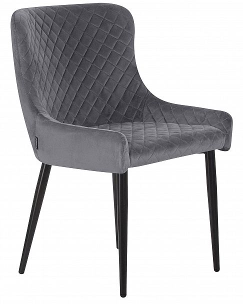 Стул обеденный DOBRIN RICHARD (черные матовые ножки, темно-серый велюр (V108-91)) - Вид 2