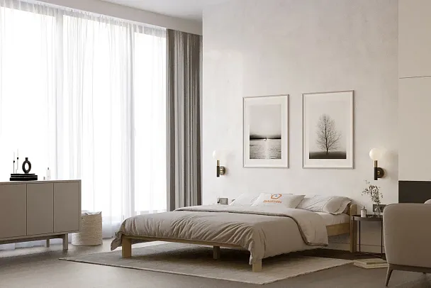 Кровать деревянная Маруся 1400х2000, сосна, цвет натуральный - Вид 2