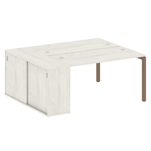 Metal System Quattro Р. ст. с шкафом-купе на П-образном м/к 50БП.РС-СШК-1.3 Т Дуб наварра/Мокко металл 1810*1475*750 - Вид 1