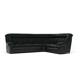 Диван угловой 3У2 Эдельвейс Ed/3y2 экокожа черная CN1114 - Фото предпросмотра