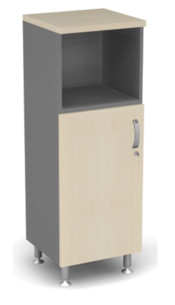 Стеллаж полуоткрытый L,R Берлин Береза Майнау/Серый ШК3-45(L/R) - Вид 2