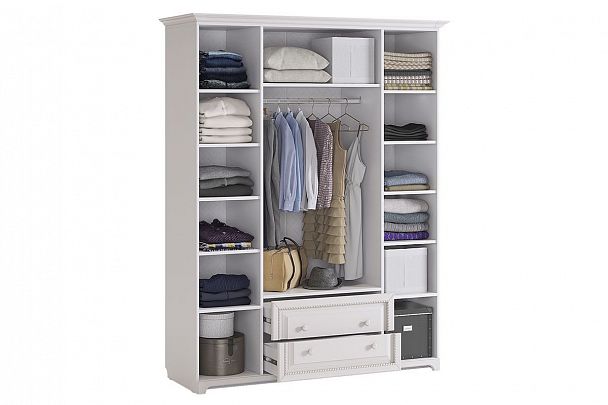 Белла Шкаф 4-створчатый SMB-18.1651 белый/джелато софт - Вид 2