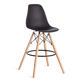Стул барный Синди Бар Чаир/Cindy Bar Chair (мод.80-1)/2 шт. в упаковке, дерево бук/металл/пластик, Black (Черный) 3010/ натуральный - Фото предпросмотра
