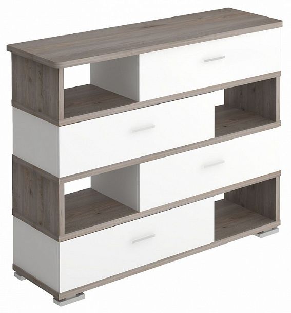 Тумба комбинированная Домино СБ-40/4-ПВК Белый/Нельсон - Вид 1