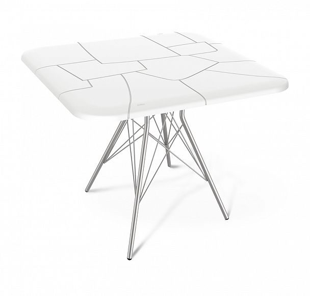 Стол Sheffilton SHT-TU2-1/TT30 83/83 обеденный белый/хром лак - Вид 2