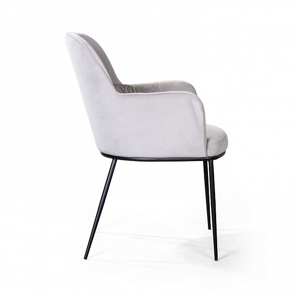 Стул с подлокотниками Barkley, микровелюр серый - Вид 4