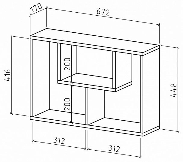 Полка навесная Лайт-23 - Вид 2