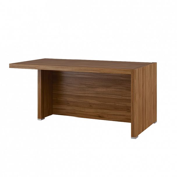 Стол письменный с асимметричными опорами, левый Solid 160x88x75 орех - Вид 1