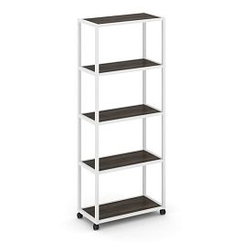 Shelf Mobile Стеллаж 5 уровней 1 секция VR.LT-STK-501.10 Дуб Мали/Металл Белый 1000*400*2000 - Фото предпросмотра