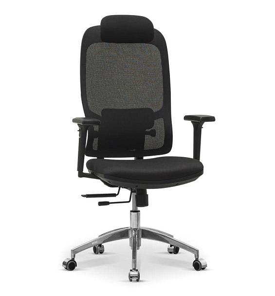 Кресло персонала Focus 3D H сетка YM/ткань TW / черная/черная - Вид 1
