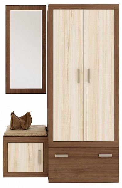 Стенка для прихожей Toivo ТОЙ-ПР 3 Карамель/Шамони - Вид 1