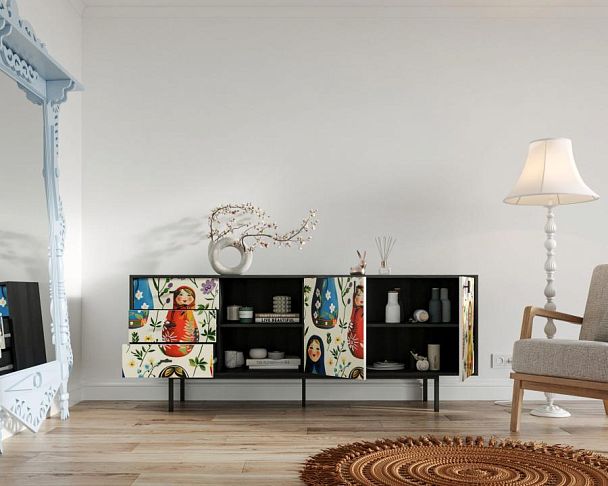 Комод с дверками и нишей Emerson Матрешки арт EM15/Art04 - Вид 2