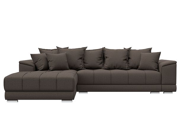 Диван угловой НордСтар левый угол Рогожка коричневый - Вид 2