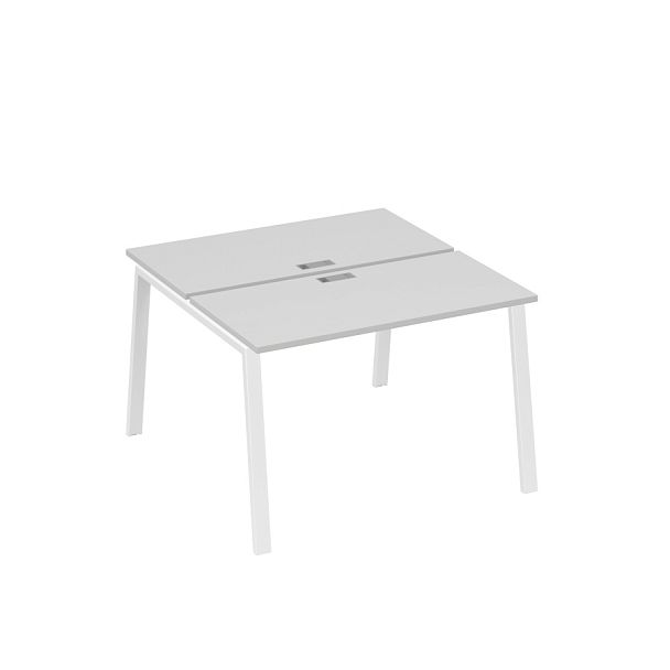 Рабочая станция (2х120) на каркасе TRE A4 А4 Б3 170  БП серый / металлокаркас белый - Вид 1